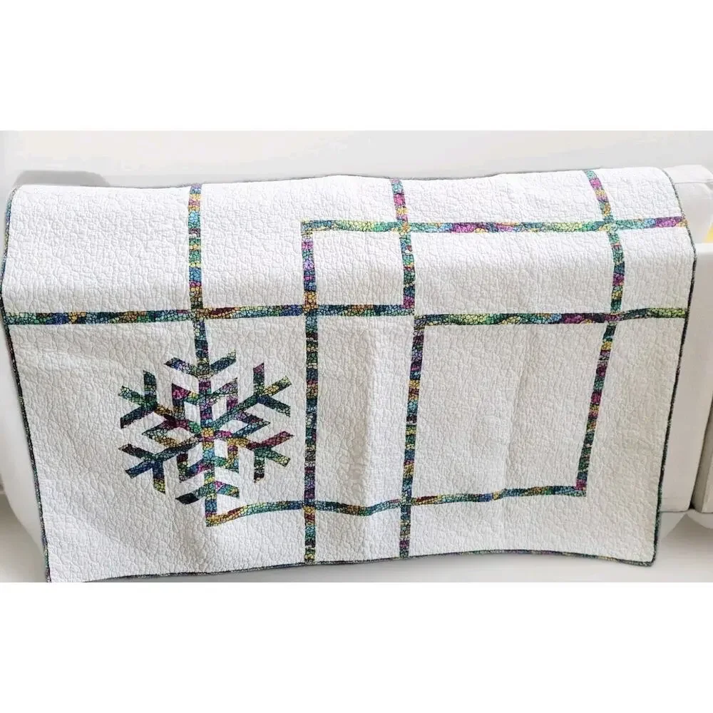 Rare Twin Size Vintage Quilt with Pillow Star design Multicolor